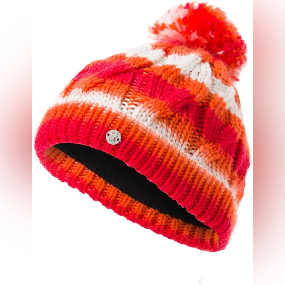 NWT Girls Spyder Kaleidoscope Winter Hat, Fleece lined, One size